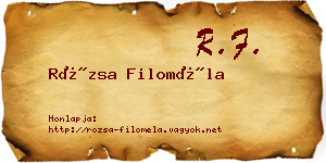 Rózsa Filoméla névjegykártya
